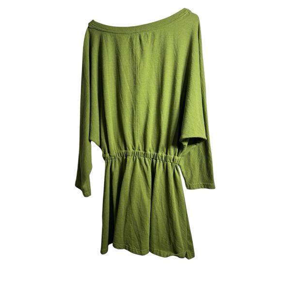 Free People NWOT Santa Maria Mini dress olive Oversized Medium Boho Coastal New - Picture 7 of 9